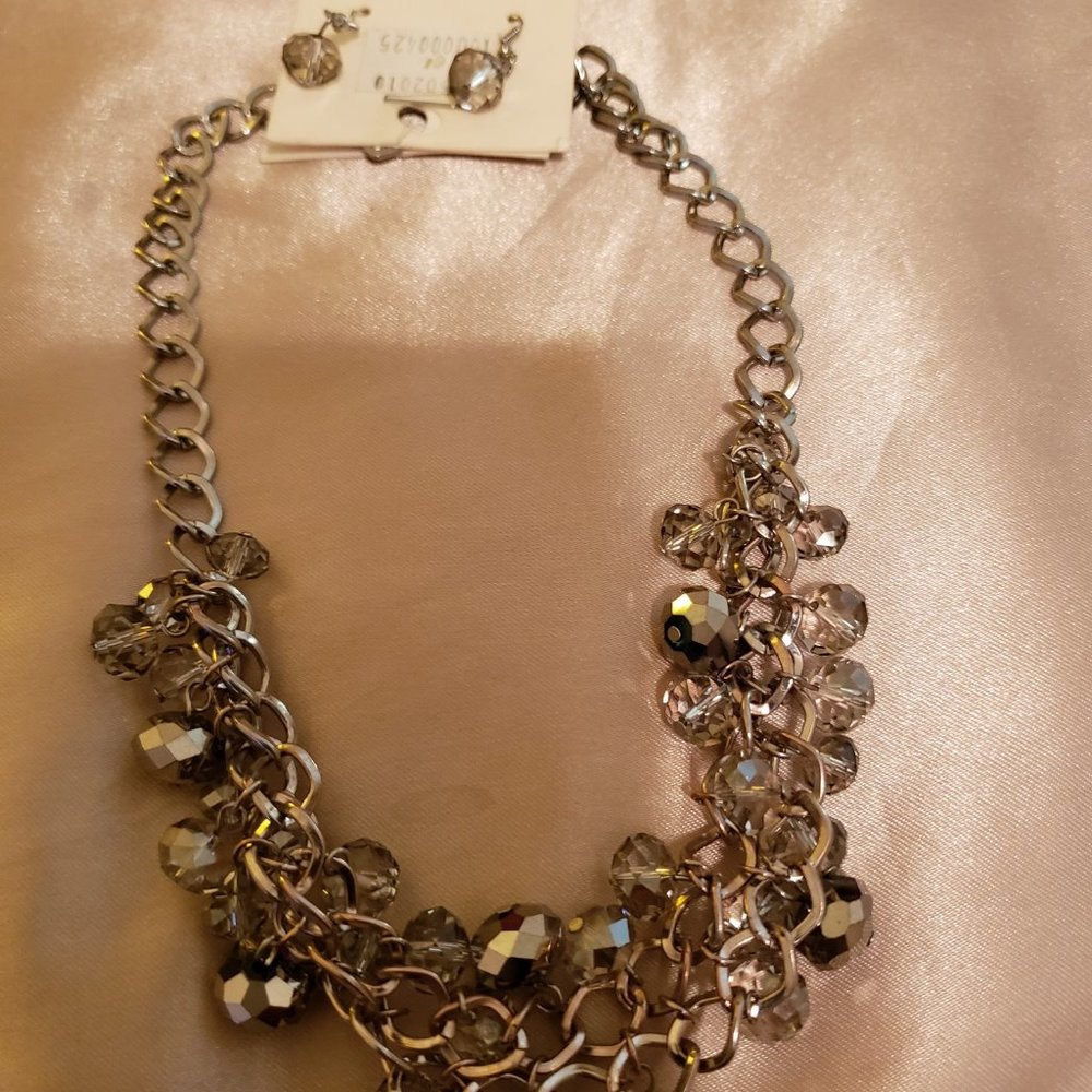 Crystal Necklace with Earrings